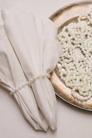 Handmade pearl napking rings