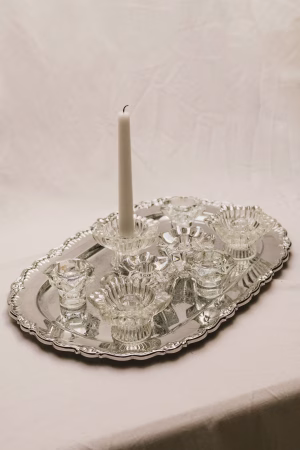 Set of 6 glass candle holders