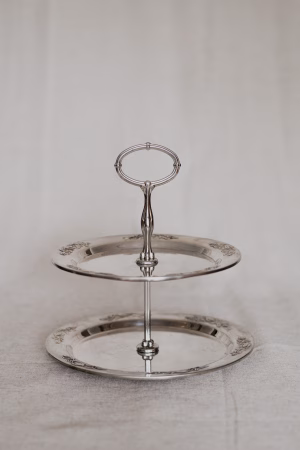 Silver plated serving tray in 2 levels